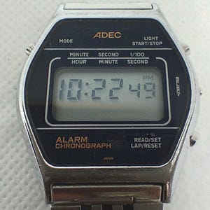 Vintage digital watch ADEC 9428 Alarm Chronograph Japan 80&#39;s