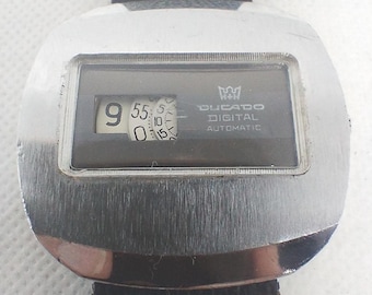 Vintage Men's Jump Hour DUCADO Digital Automatic Germany 70's.