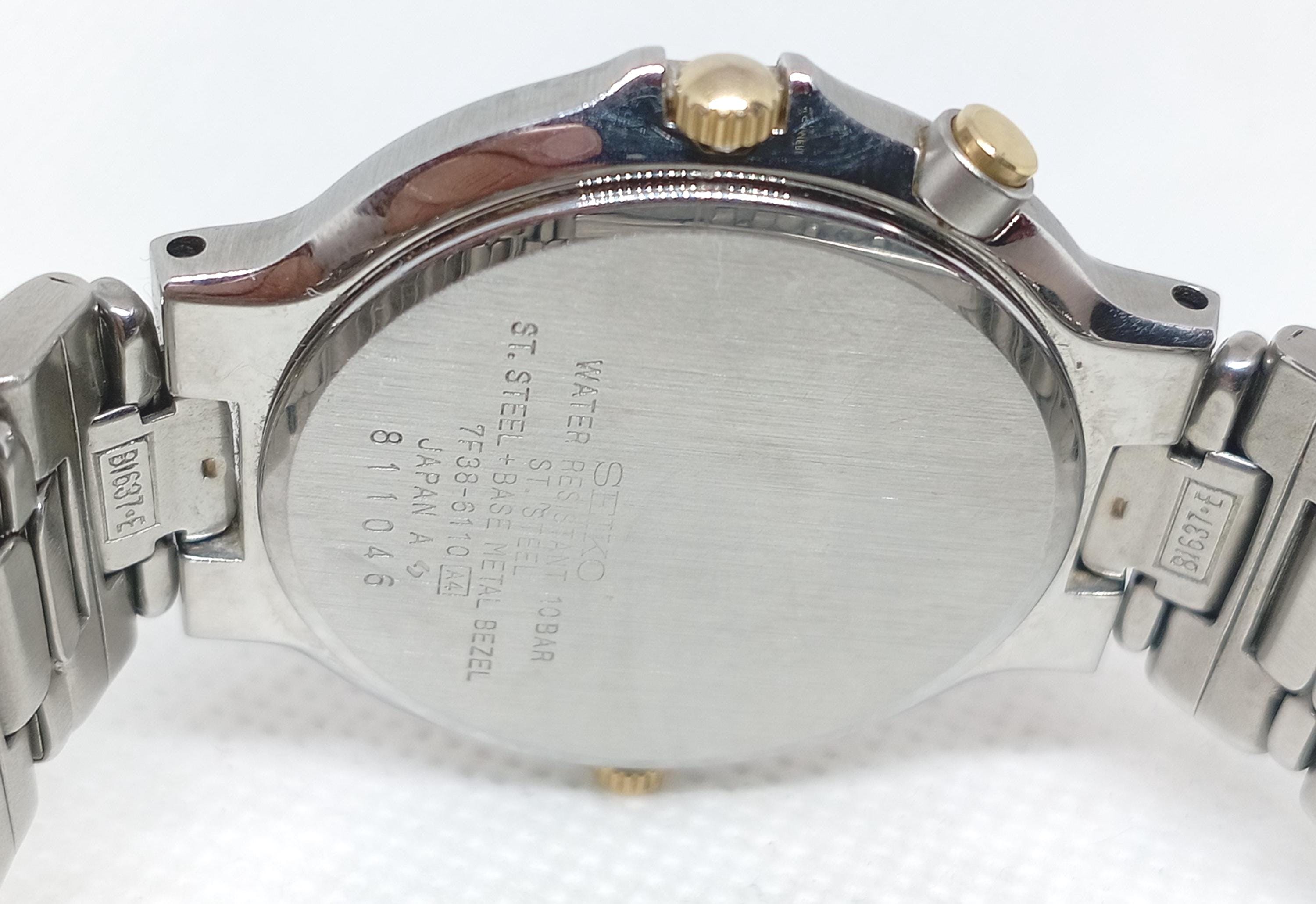Vintage Seiko SQ100 Triple Calendar 7F38-6110 Japan 1987's. - Etsy