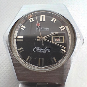 Montre Vintage Mortima Datomatique GMT - Mécanique Manuel, étanche, Style Plongeur, Bon état De Marche