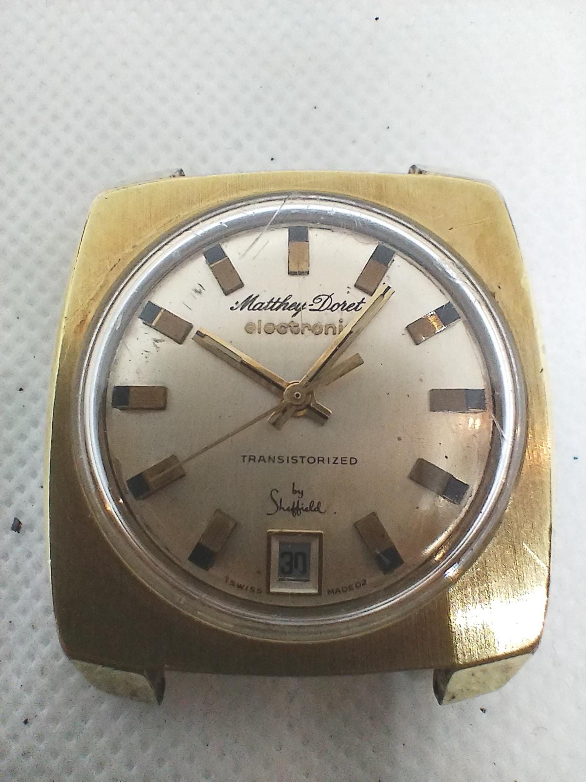 Vintage Men's Matthey - Doret Electronic Transistorized Watch