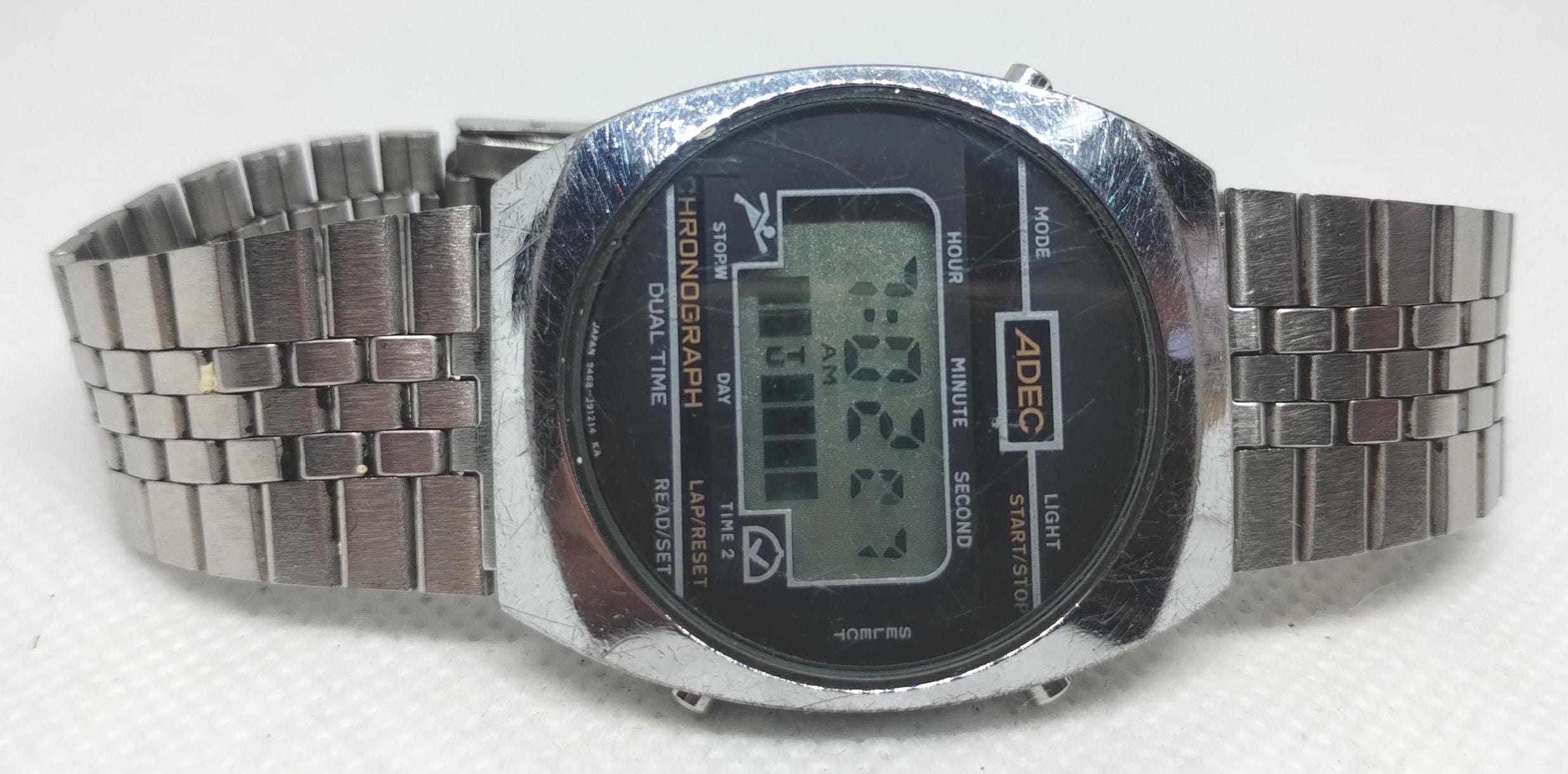 ヴィンテージ デジタルウォッチ ADEC 9468 デュアルタイム クロノ