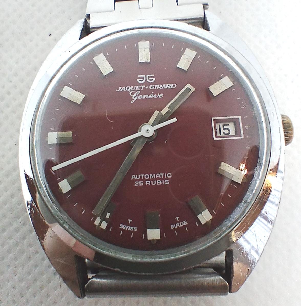Vintage Men's Watch Jaquet-girard Geneve Automatic 25 Rubis Swiss