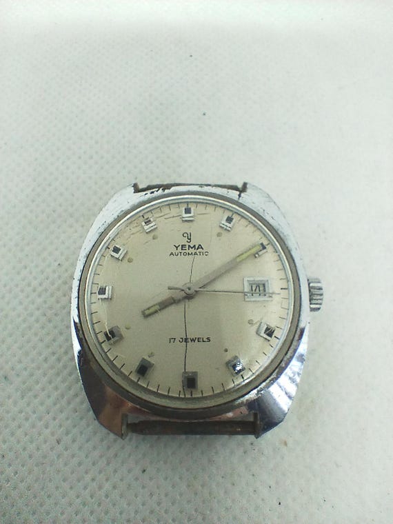 Montre homme vintage Yema automatique 17 rubis France années 80. - France