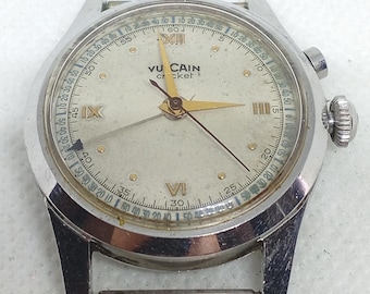 Vintage alarm watch Vulcain Cricket Cal.120 Swiss 60's.