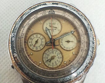 Seiko Men's Gold-plated Vintage Quartz Chronograph Watch 7T62-0EB0