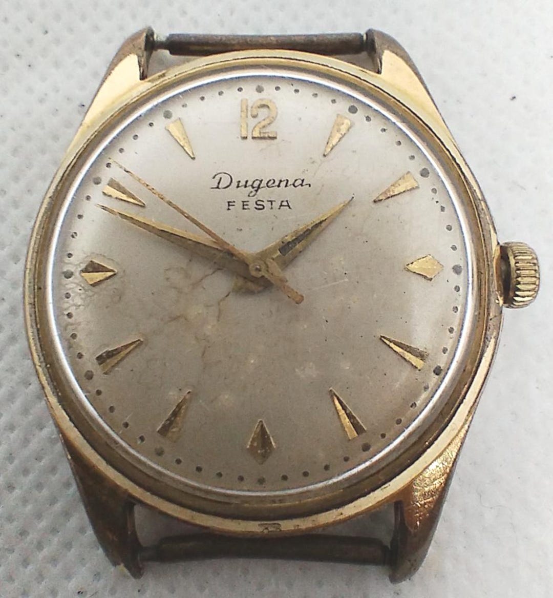 Vintage Men's Watch Dugena Festa 33 Mm Cal. 647 17 Jewels Swiss