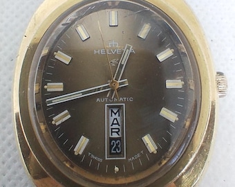 Reloj Vintage para Hombre Helvetia Automático Fabricado en Suiza Años 70.