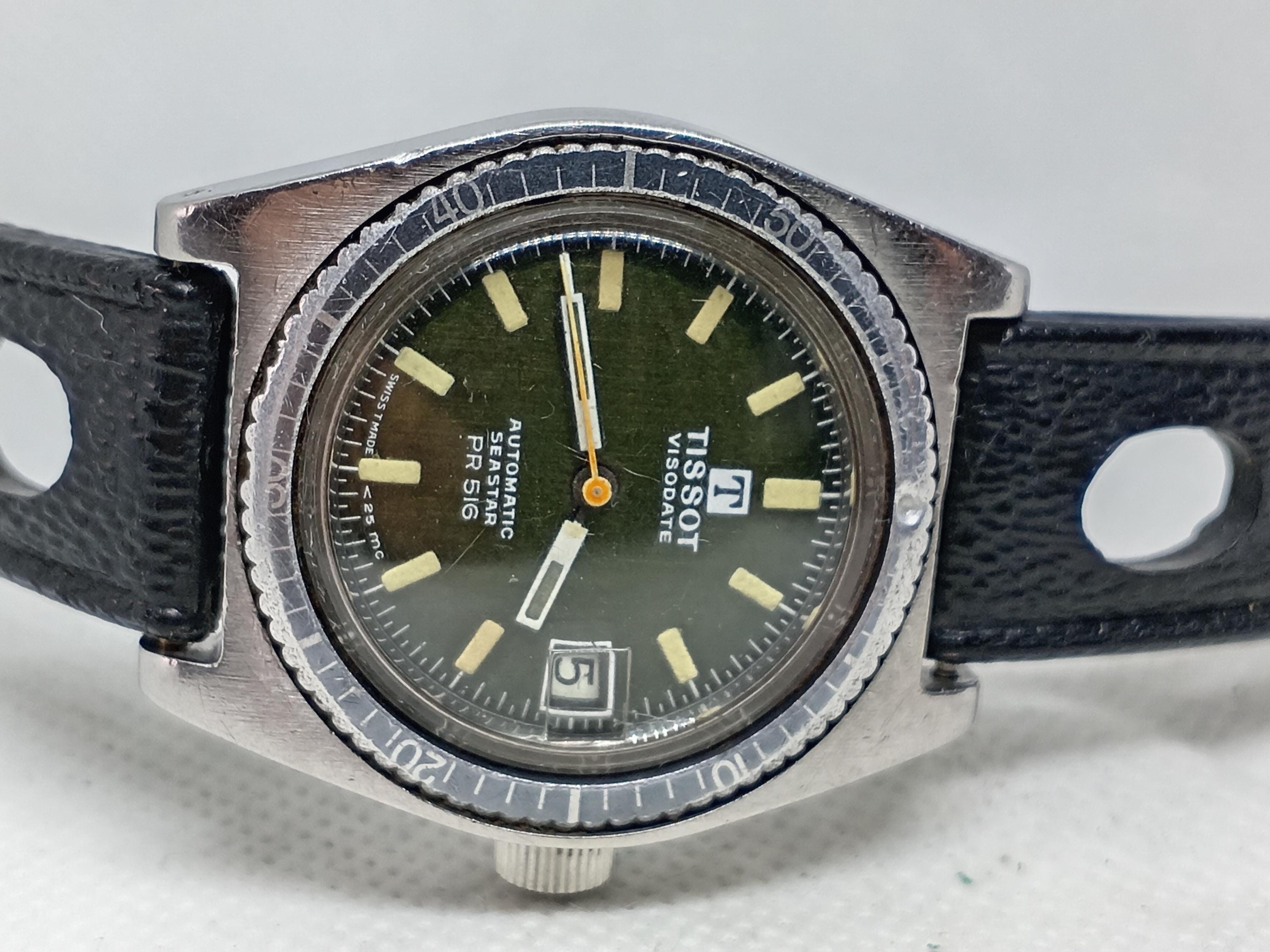 Vintage Men's Diver Watch Tissot Visodate Seastar PR 516 Swiss