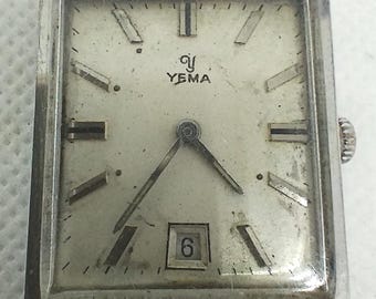 Montre Yema Mécanique Pour Homme - Acier Inoxydable Vintage, Bracelet Cuir - Avec Boîte