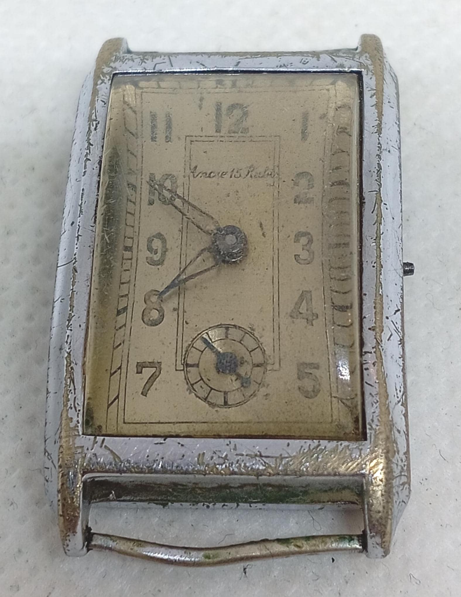 Vintage Ancre 15 Rubis Dainty Ornate Silver Stretch Watch with Gold Indices Ancre 15 Rubis - Etsy main image 2
