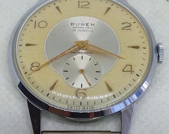 Vintage Buren Grand Prix Gold tone mens watch sivyers59 - Etsy 日本