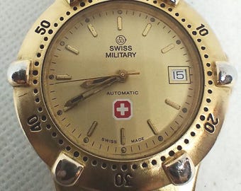 Reloj vintage para hombre Swiss Military Automatic Fabricado en Suiza Años 90.