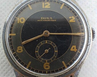 Vintage Men's military watch Doxa Anti-Magnetique Made in Swiss 50's.