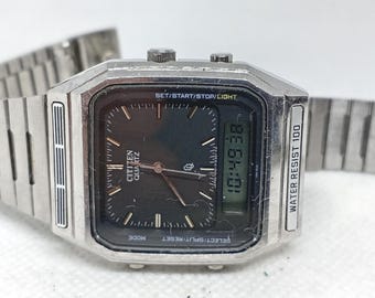 Vintage Alarm Chronograph Citizen T011-312805 Y Japan 80's. - Etsy