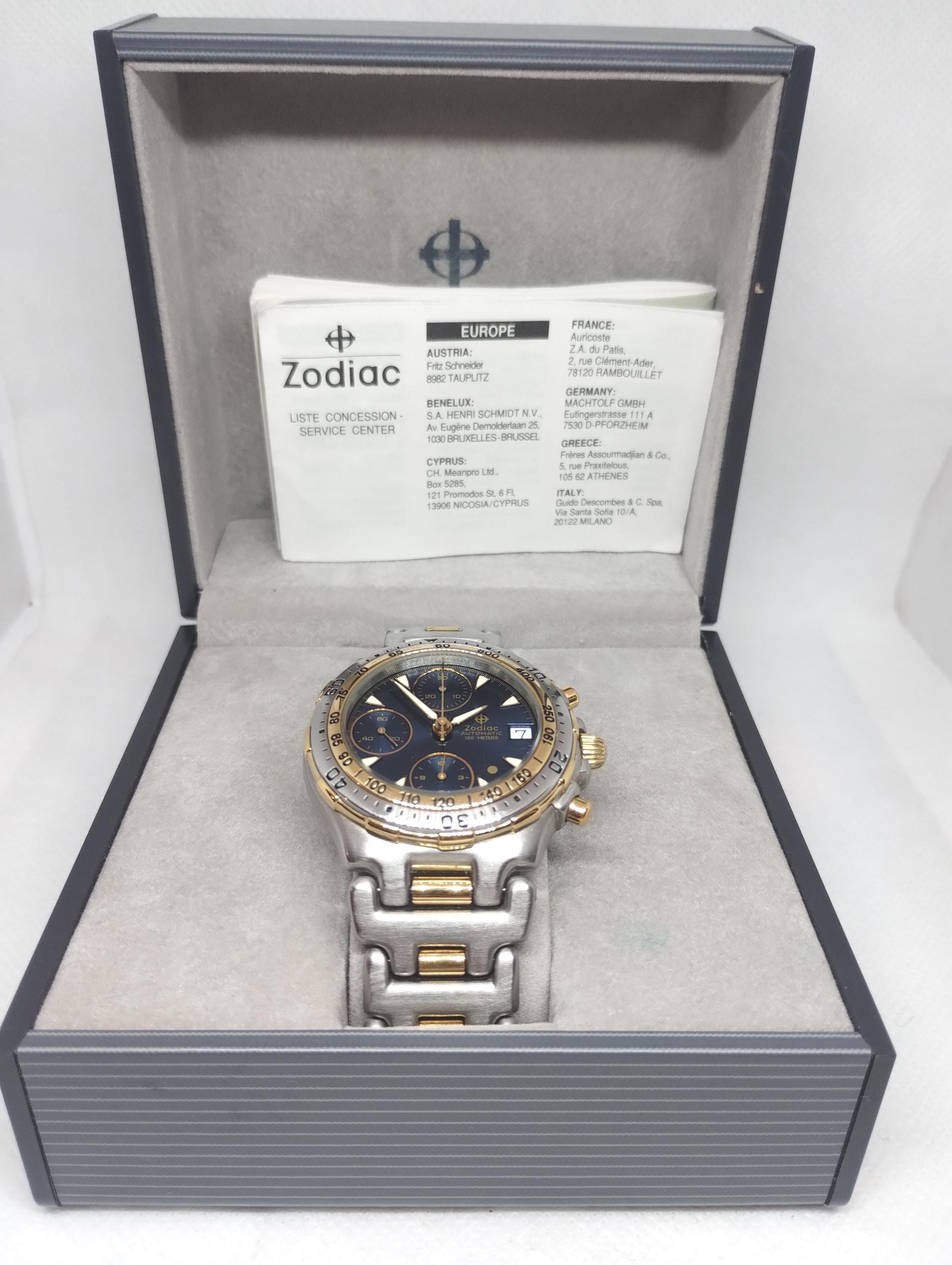 Vintage Men's Chronograph Watch Zodiac Automatic 