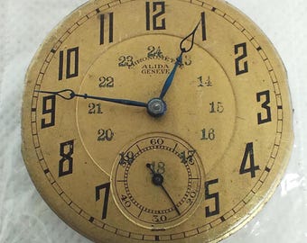 Movimiento para reloj de bolsillo Alida Geneve Swiss Made años 30.