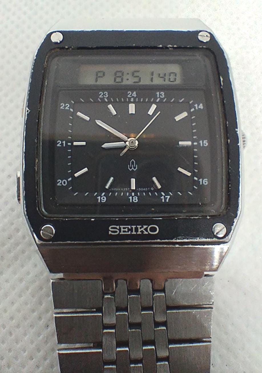 80年製/新品電池/稼働 セイコー ボンドウォッチ H357-5010 アナデジ Vintage Ana - Digi Watch Seiko H357-5010 JAMES BOND Japan 80's. - Etsy