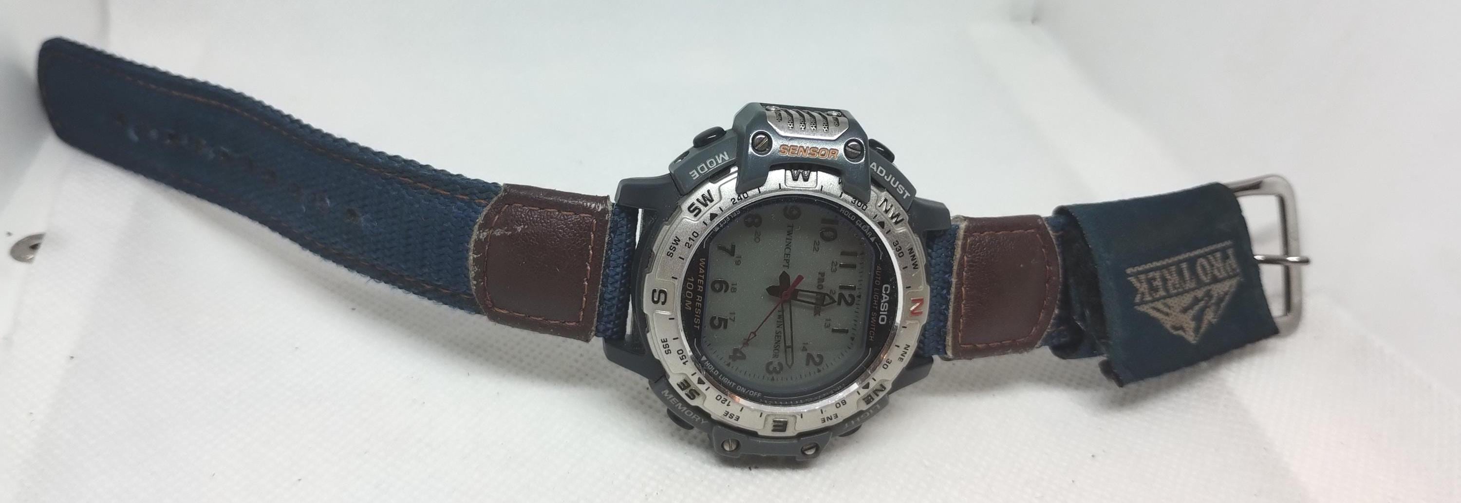 Vintage Casio Pro Trek PRT-50 Watch: Analog Digital, Japan Made