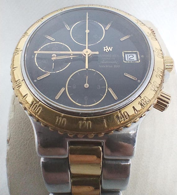 Vintage Men's Chronograph Watch Raymond Weil Amadeus 200 Ref. 7703