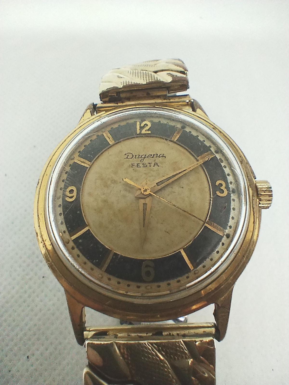 Vintage Men's Watch Dugena Festa 33 Mm Cal. 779 17 Jewels Swiss