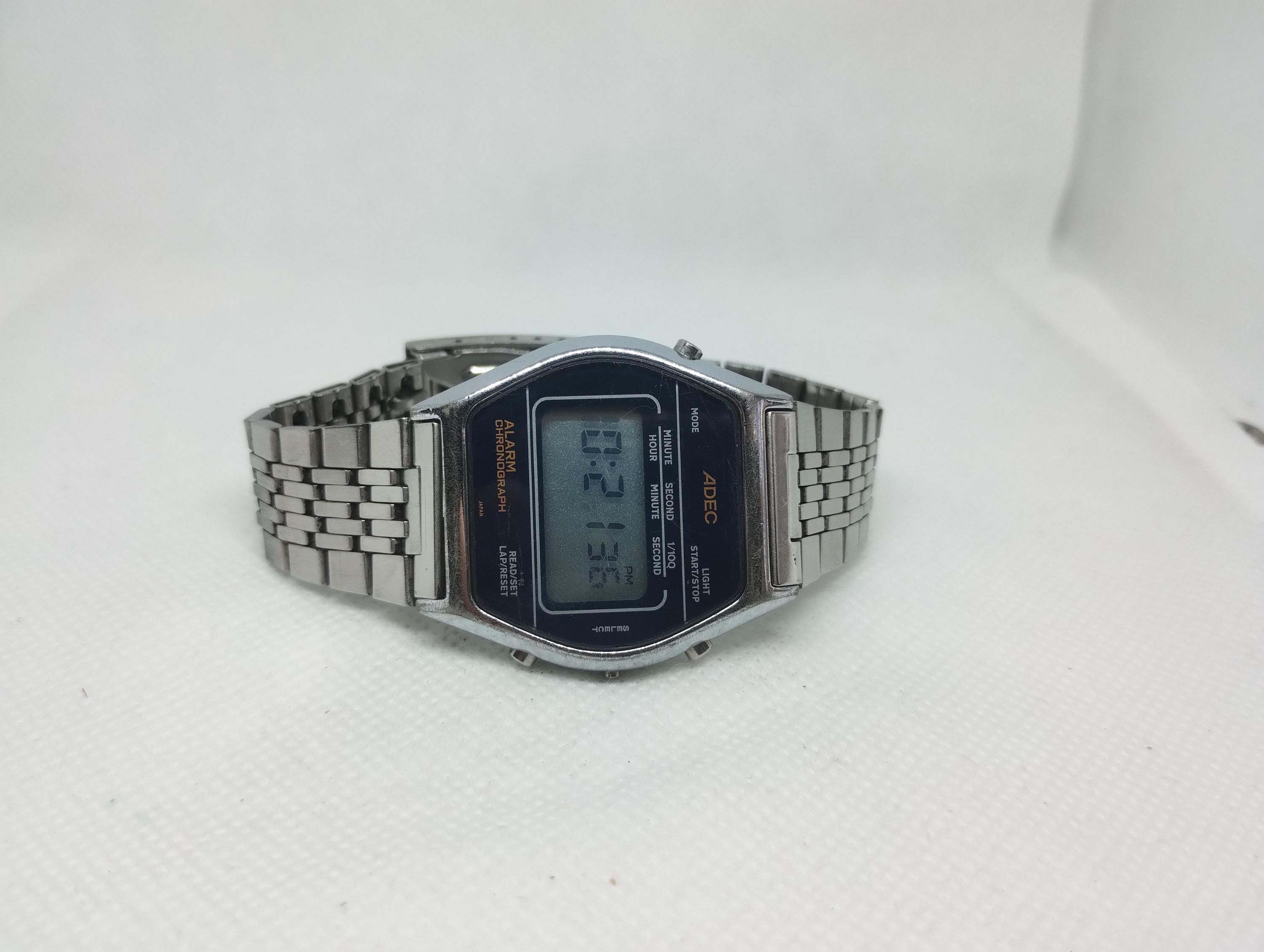 Vintage Digital Watch ADEC 9428 Alarm Chronograph Japan 80's
