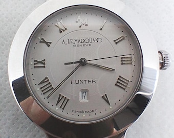 NOS Vintage Men's watch Andre Le Marquand Geneve Hunter Swiss Made 90's.