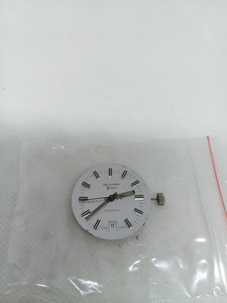 Automatic movement ETA 2783 + dial + hands + crown Swiss Made 70's. image 3