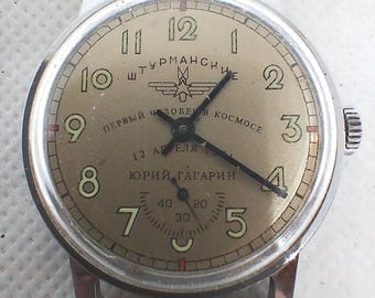 Vintage herenhorloge Pobeda Sturmanskie Yuri Gagarin USSR
