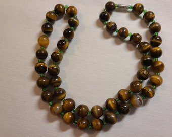 Vintage Tiger-Eye Beaded Necklace