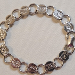 Vintage SARAH COV. &quot;Young and Gay&quot; Silver Tone Link Bracelet