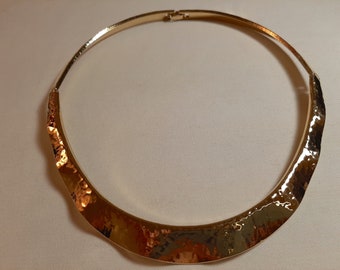 Vintage MONET Gold Tone Articulated Collar Necklace