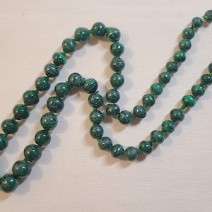 Vintage Malachite Graduated Beaded Necklace for Re-Stringing, 6 mm. - 10 mm.
