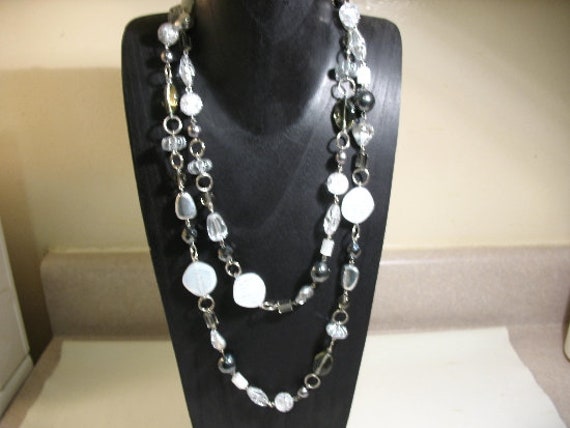 Vintage JOAN RIVERS Glass Bead Long Necklace, 47"