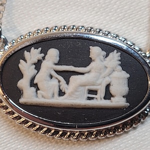 WEDGWOOD Jasperware Pendant Necklace, Silver Tone