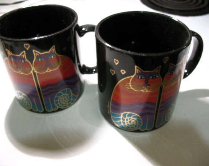 A Pair of Cat Themed Coffee Mugs LAUREL BURCH Etsy