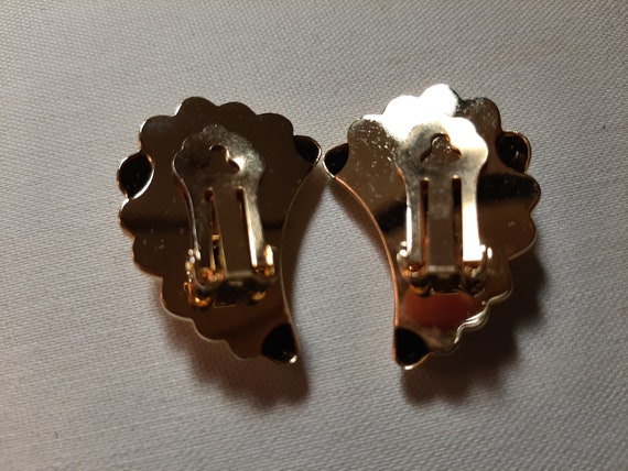 Paire De Clips Dorés Strass - Vintage Années 80/90 - Sans Marque