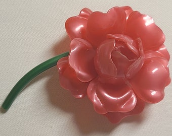 Vintage Pink Three-Dimensional Flower Brooch