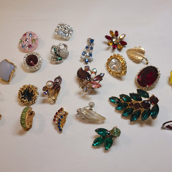 Single Earring Lot, All Vintage, Kramer, Napier, Triad, Beau Jewels, Miracle, Keyes, Boucher, Sarah Cov.,Charel