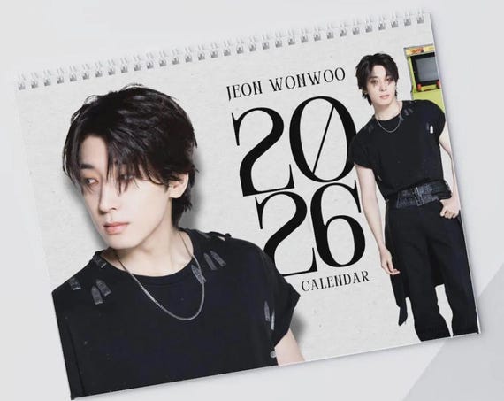 SEVENTEEN マリンタワー アクスタ ウォヌ WONWOO SVT Jeon Wonwoo Wall Calendar 2026 | KPOP Merch 12 Months