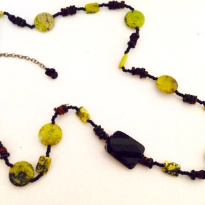 Genuine Turquoise & Black Jasper Necklace Birthday Gift Presents Unique One of Kind Handmade