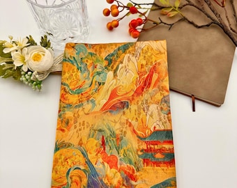 Vintage Japan Heritage Embroidery Book Cover|Fabric Dust Jacket|Compact Bible Cover|Book Pouch|Book Protector|Book Sleeve|Bookmark