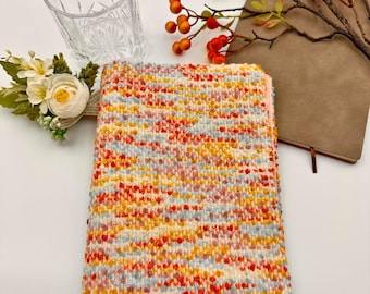 Rainbow Fabric Cotton Ball Embroidery Book Cover|Fabric Dust Jacket|Compact Bible Cover|Book Pouch|Paper Protector Book Sleeve|Bookmark