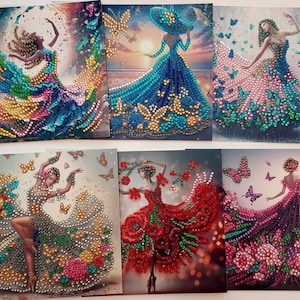 Karte mit Wow-Effekt!! Handgefertigte Diamond Painting Grußkarte Frauen