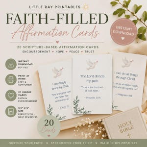 20 cartes d'affirmation pleines de foi