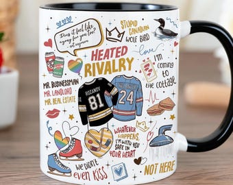 Tazza "Non ci siamo nemmeno baciati", tazza romantica per l'hockey LGBT, tazza in ceramica Hollanov da 11 once, regalo per tifosi sulla rivalità riscaldata, regalo per la squadra Hollanov per i tifosi