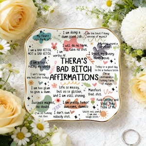 Personalisierte schwören Affirmationen Ring Schale, benutzerdefinierte Name Schmuck Tablett, Inspiration Zitat Tablett, Weihnachtsgeschenke für beste Freunde, Bestie Geschenk