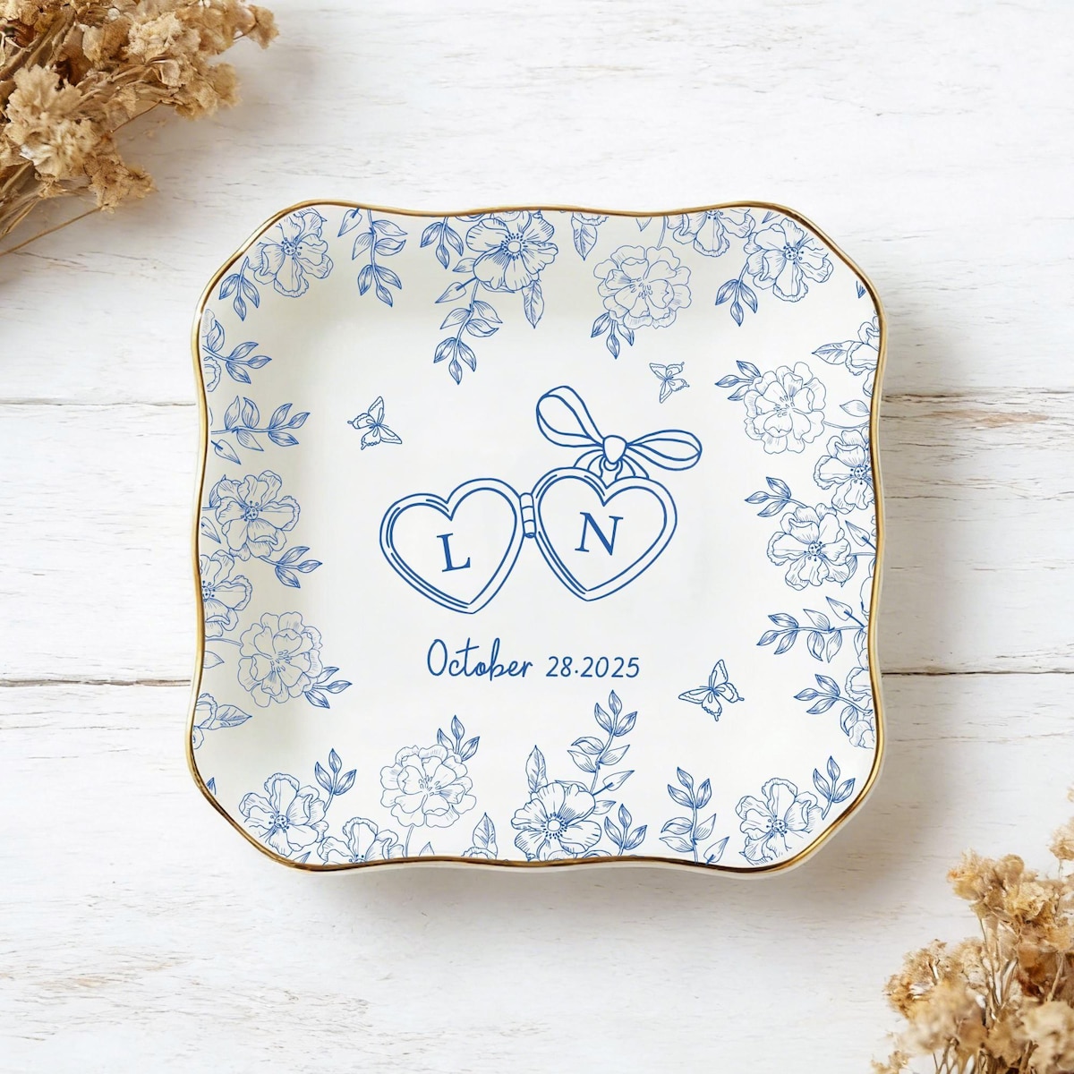 Personalized Ring Dish with Our Initials