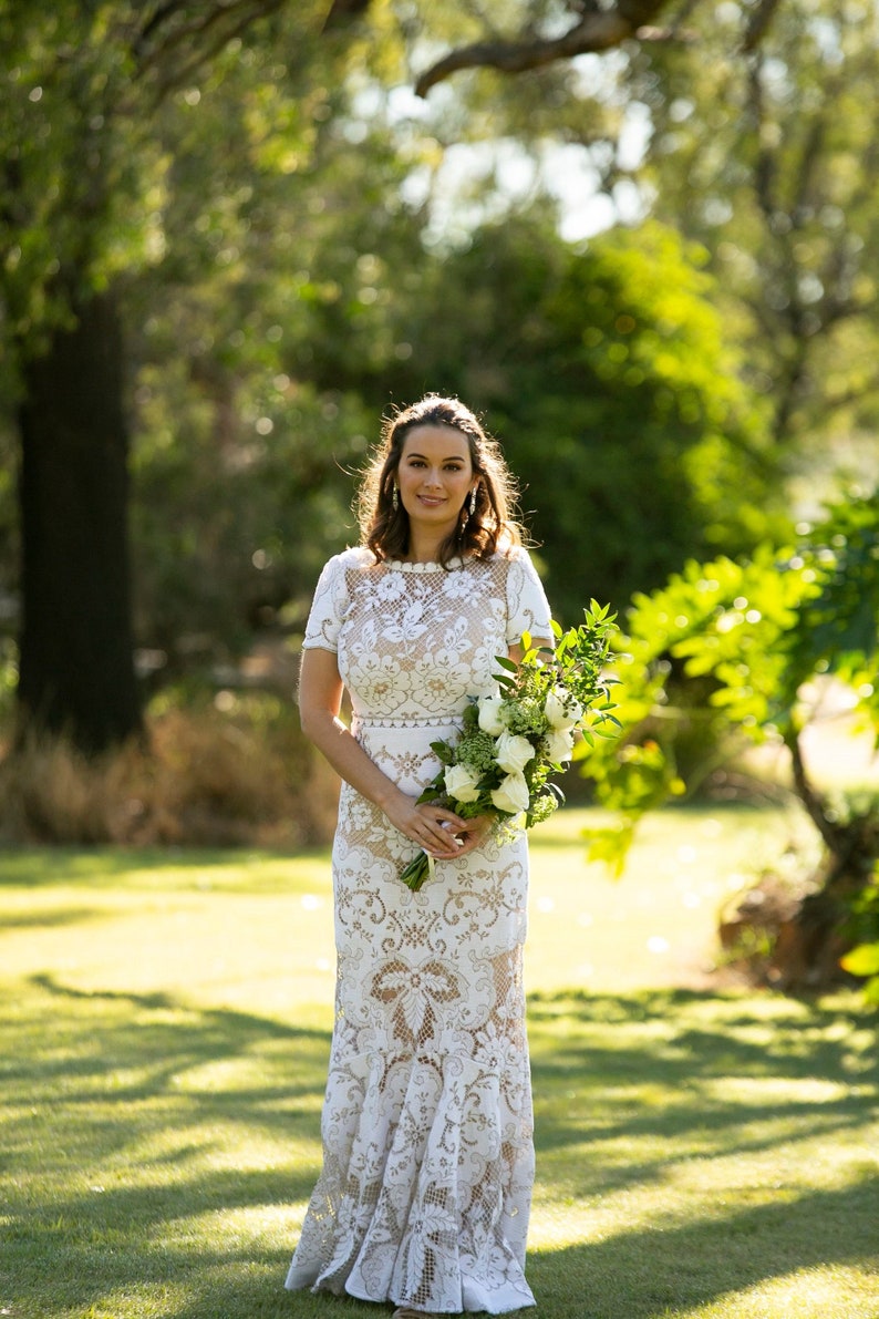 MOONDANCE vintage lace boho cotton ethical wedding dress image 2