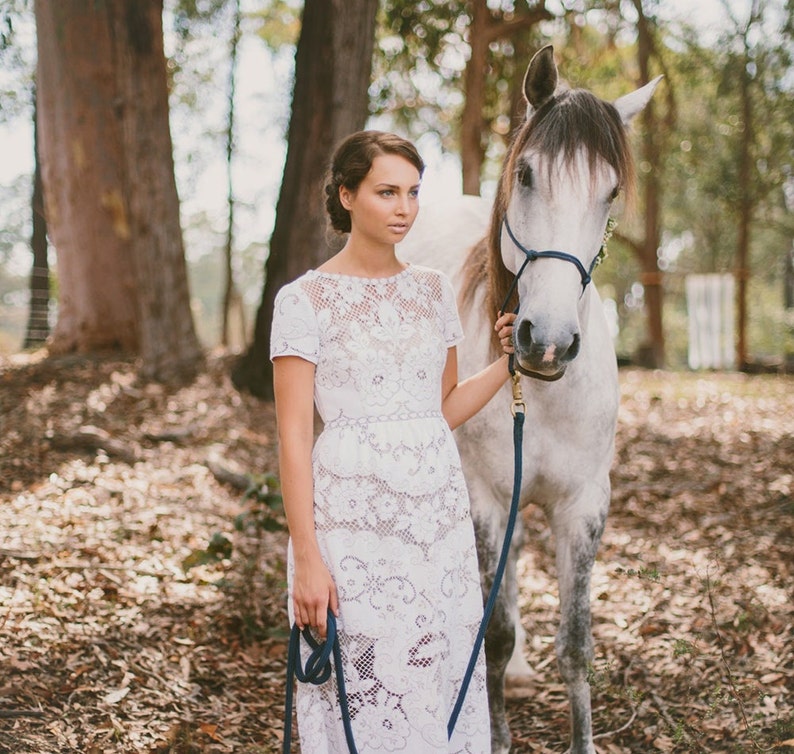 MOONDANCE vintage lace boho cotton ethical wedding dress image 1